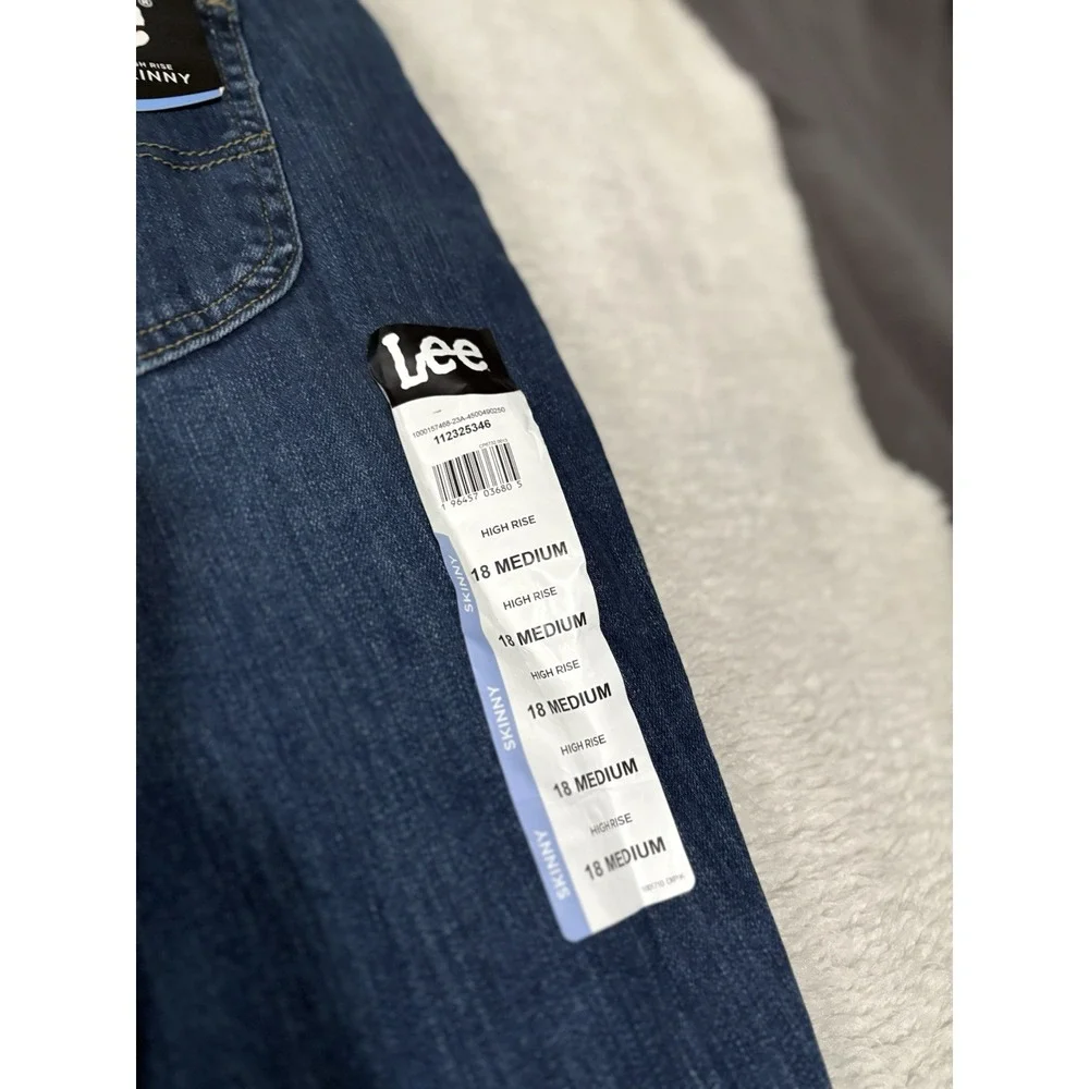 New Lee Women's High Rise‎ Skinny Denim Jeans Size 18 Medium Pants Stretch NWT